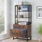 2-Drawer Lockable Filing Cabinet with Open Shelves and Adjustable Storage for Office or Home